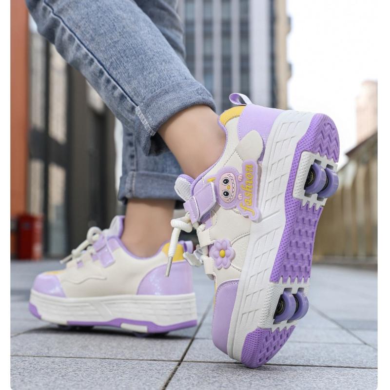Kid's Four-wheel Roller Skating Shoes Walking Shoes Girl's Sports Shoes Roller Skate Sneakers for Boys