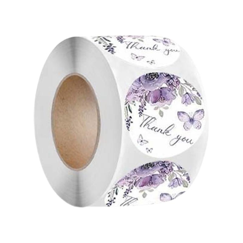 Runde Aufkleber Dankeschön Etiketten Umschlagaufkleber Etiketten mit Blumendruck für Hochzeit Brautparty Geburtstagsdekoration