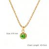 Clear Zircon 12 Month Birthstone Charm Necklace for Women Stainless Steel Thin Box Chain Necklace Jewelry Birthday Gift 2026