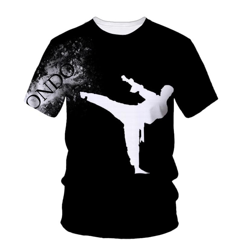 New Taekwondo Men's T-Shirt Customized Quick-Drying Martial Arts Sanda 3d Graphic Tough Man O-Neck Short Sleeve Outdoor Clothing