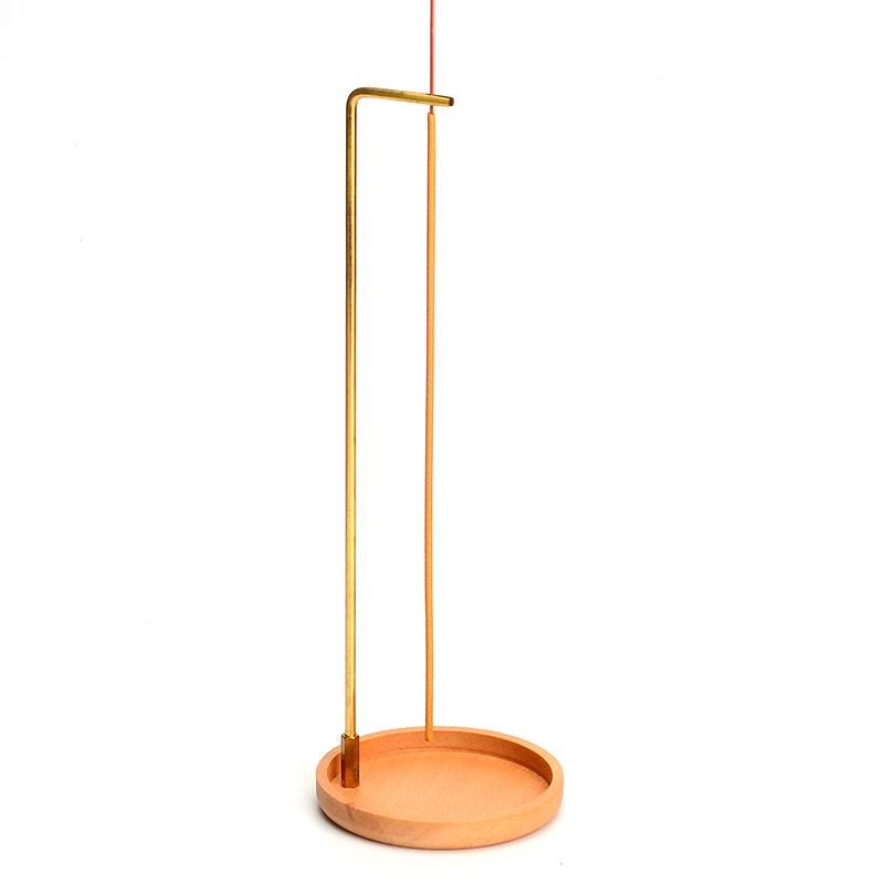 Creative Upside Down Brass Incense Holder Wooden Incense Burner Incense Plate Ash Catcher Buddhism Supplies Home Decor