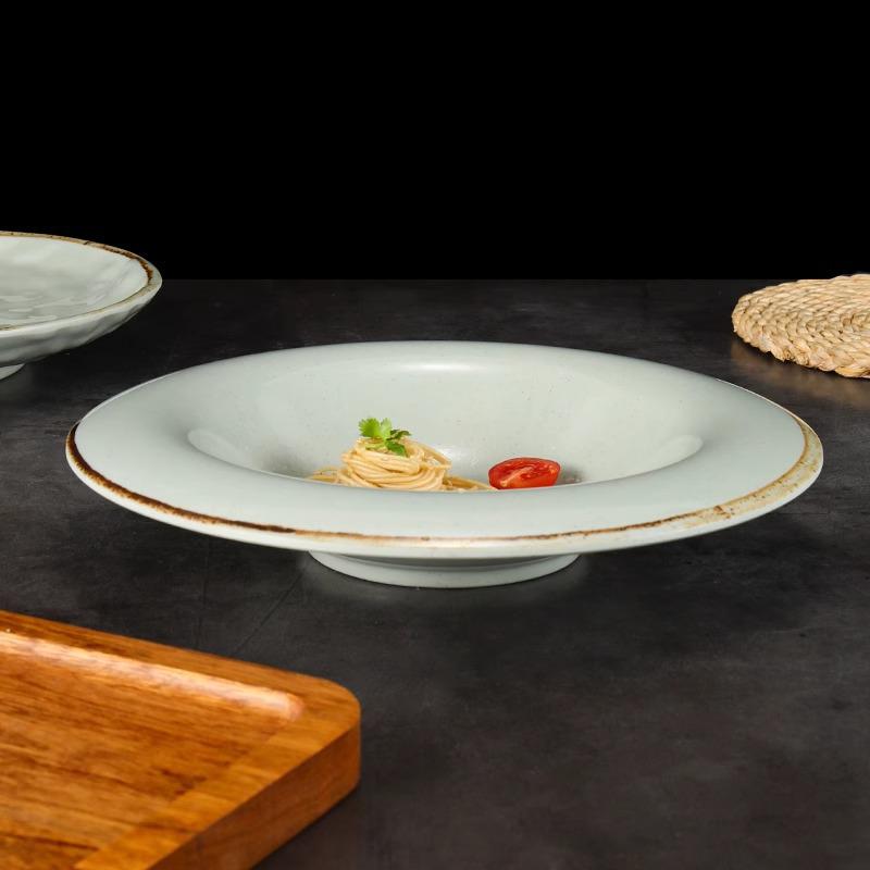 Melamin-Strohhut tiefer Teller: Japanisches & Westliches Geschirr, Ideal für Suppen, Pasta, Salate und kalte Speisen in Restaurants und Hotels.
