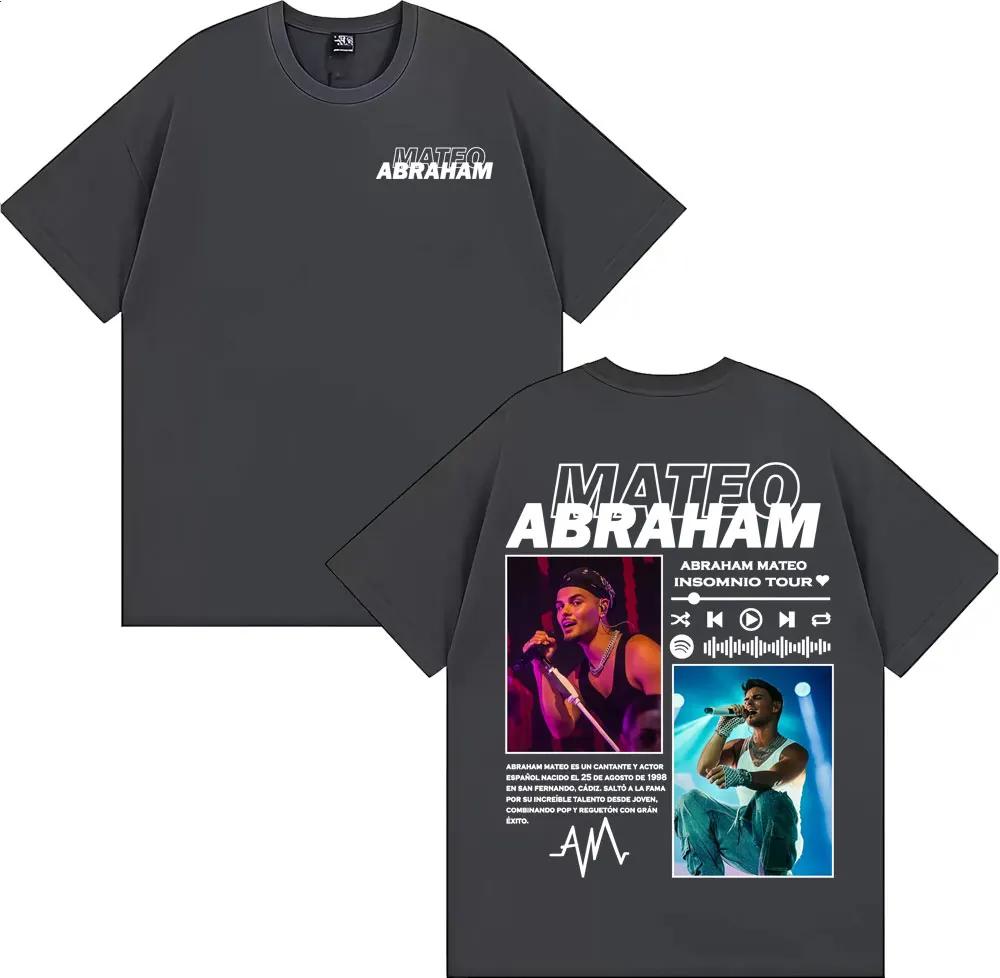 Rapper Abraham Mateo Insomnio Tour Graphic T Shirts Men Women Fashion Hip Hop Streetwear T Shirt Cotton Casual Oversized T-shirt