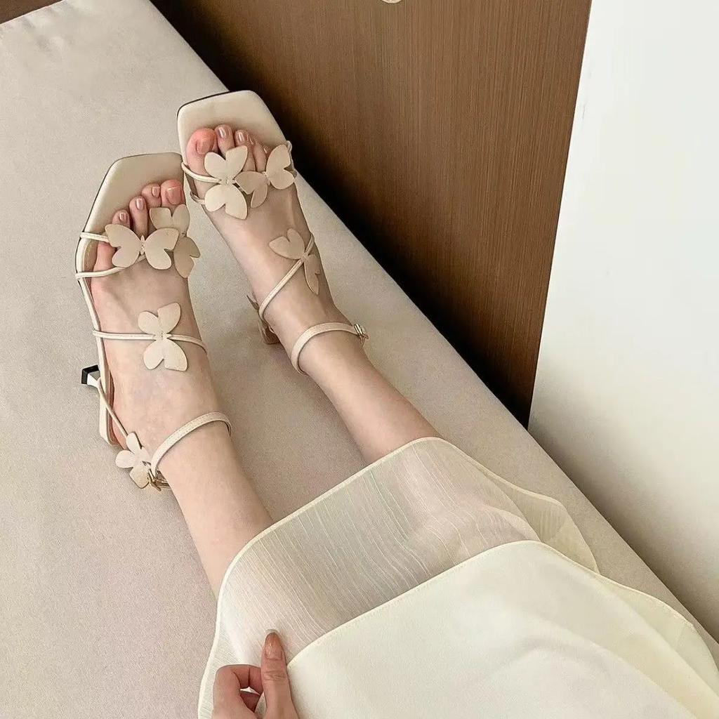 Fashion Outdoor Stiletto Woman Shoes Summer 2025 Comfortable New Breathable Fashion Korea Footwear On Sale Asian Size Sandals for Women