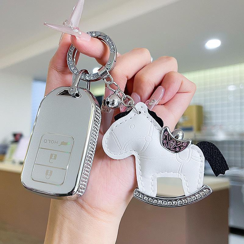 Premium Women's Car Key Case for Honda Accord, Civic, CR-V, Fit, Odyssey, Vezel, Lingpai, and XR-V