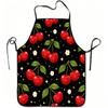 1pc Cherry And Daisy Pattern Print Apron, Durable And Easy To Clean, Adjustable Waistband, Polyester Material, for Kitchen Cooking, Gardening, Orchard