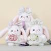 Plush Bunny Keychain With Floral Design For Bags And Gifts