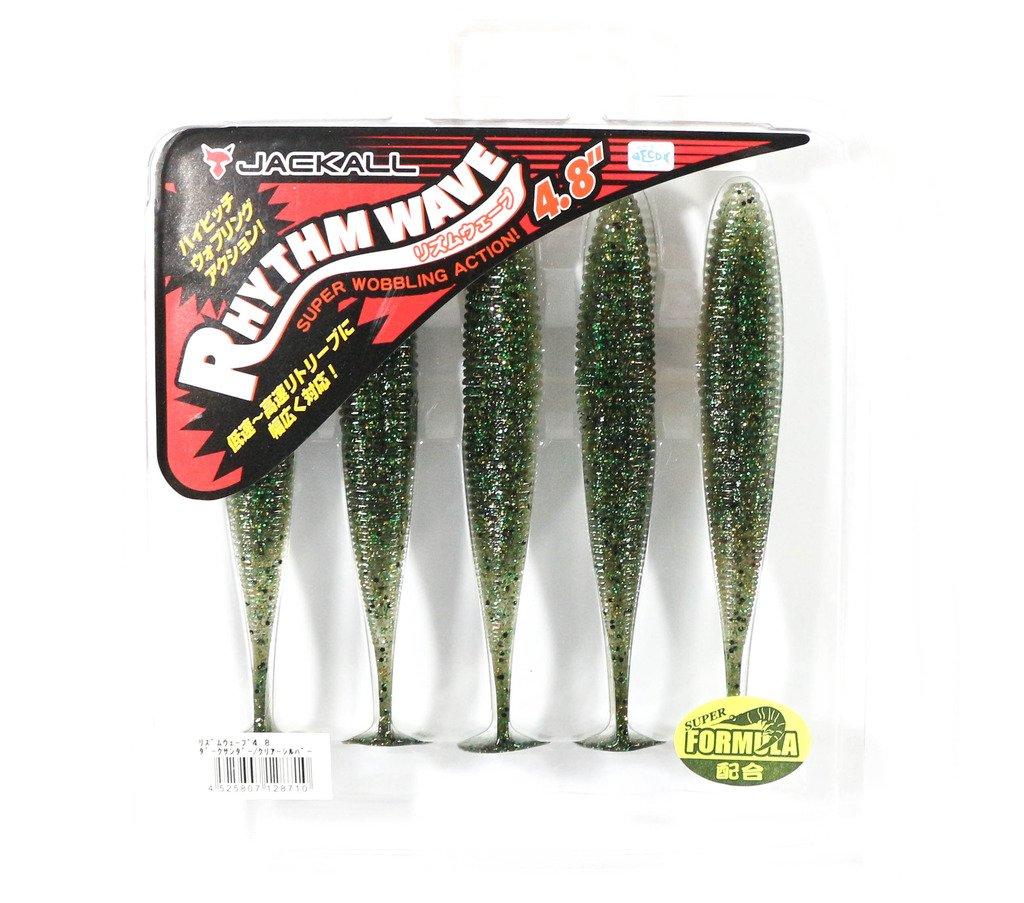JACKALL Rhythm Wave inch Dark Silver 4.8 Worm, Thunder/Clear