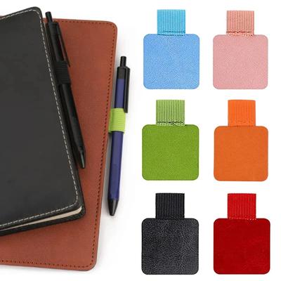 1-3 Pieces Self-adhesive Leather Pen Clip Portable Pen Case Elastic Ring Cover for Notebook Diary Clipboard Pen Holder