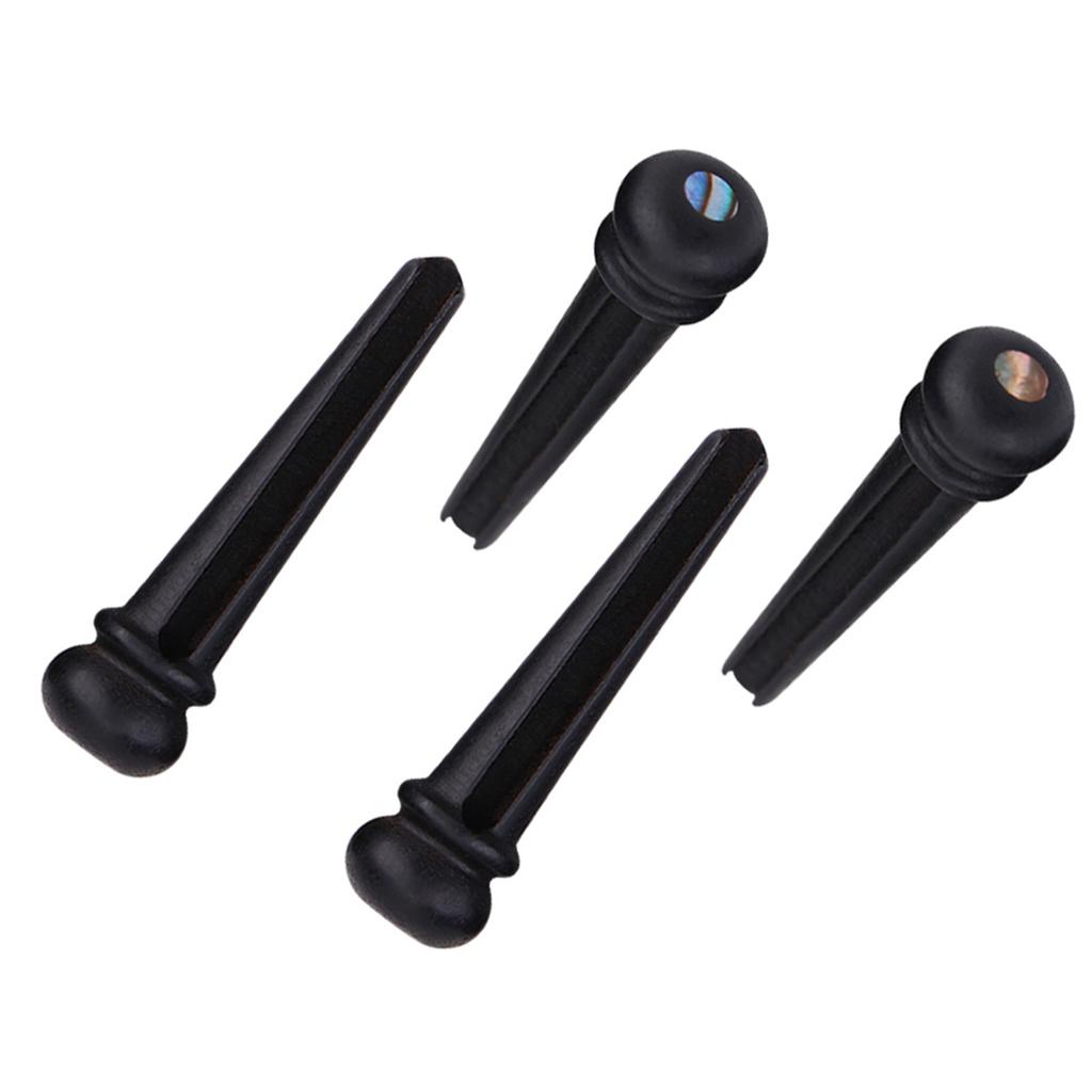 6Pcs Ebony Bridge Pins With Abalone Shell for Acoustic Folk Guitar Guitars Accessories