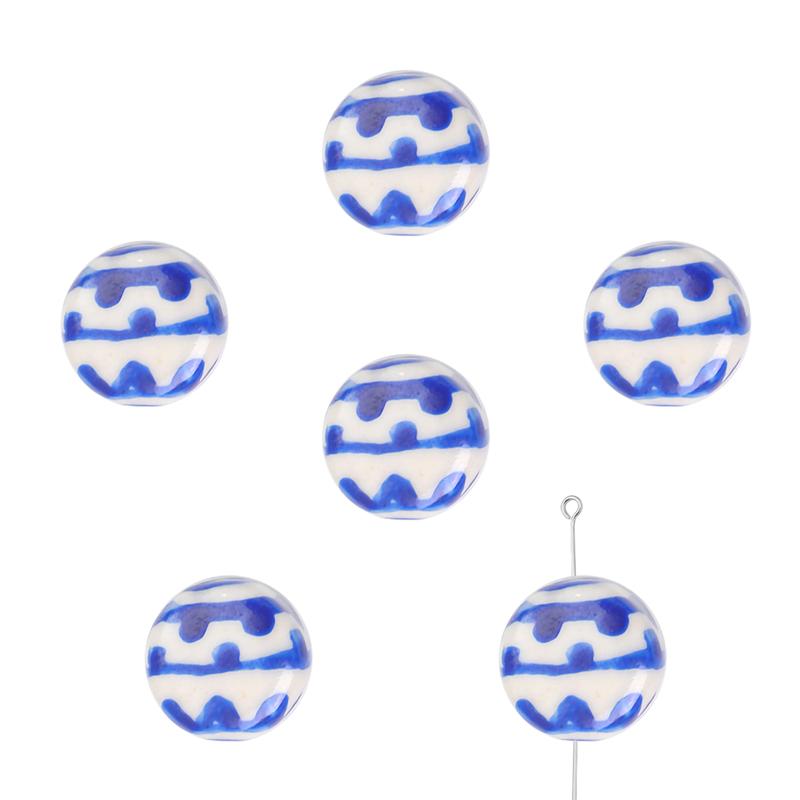 2 buc/pungă Vopsea manuală 15 mm Mărgele de porțelan ceramică cu model de inimă de flori Mărgele distanțiere libere pentru colier, cercei, bijuterii, artizanat