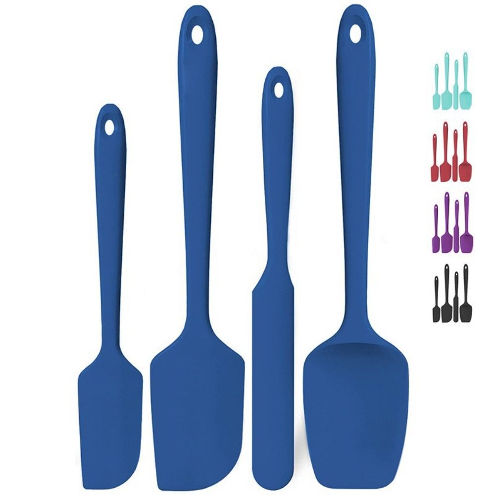 4PCS Heat Resistant Silicone Spatula Non-slip Kitchen Baking Tool Cooking Utensil Set Home Baking