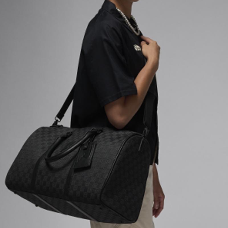 Jordan Monogram Polyester Travel Bag Unisex Black Jordan FJ6787-013