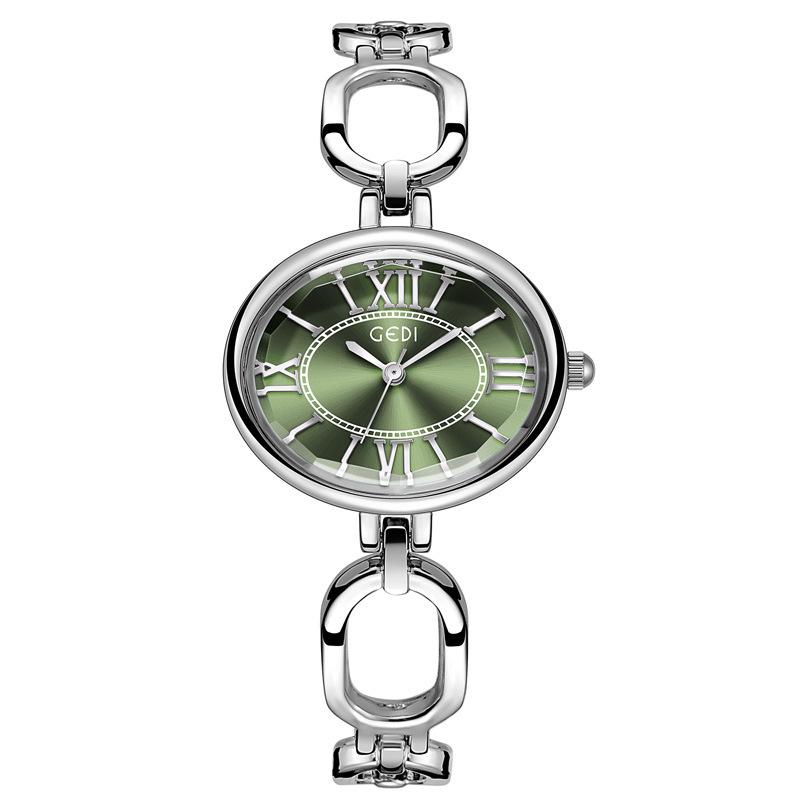 Relógio Oval Medieval para Mulheres com Nicho Relógio de Pulso Feminino Retro Romano de Alto Valor à Prova d'Água a Quartzo