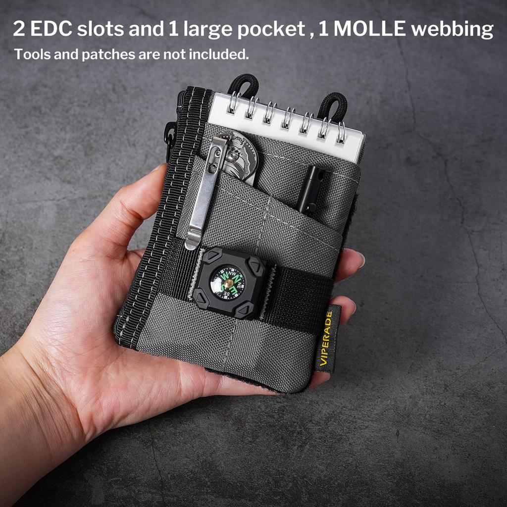 VIPERADE Маленький EDC Міні Кишеньковий Органайзер Сумка для EDC Кишеньковий Органайзер 3 Слоти 2 Блискавки Липучка Сумка Чохол для Мультиінструменту Сумка VE18-S, Чоловіки, Сумка,