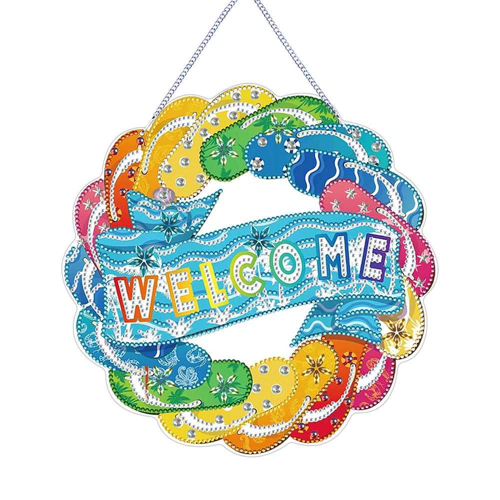 Acrylic Summer Vibe 5D DIY Diamond Painting Dots Pendant Rhinestone Diamond Art Window Pendants for Garden Window Decor