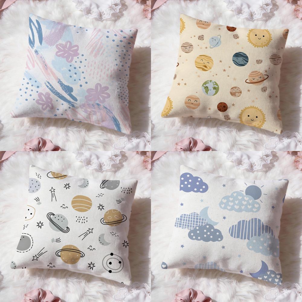 Cute Cartoon Texture Cushion Cover Premium Comfort Reversible Pillow Cove Two in One Design for Any Room Car Interior