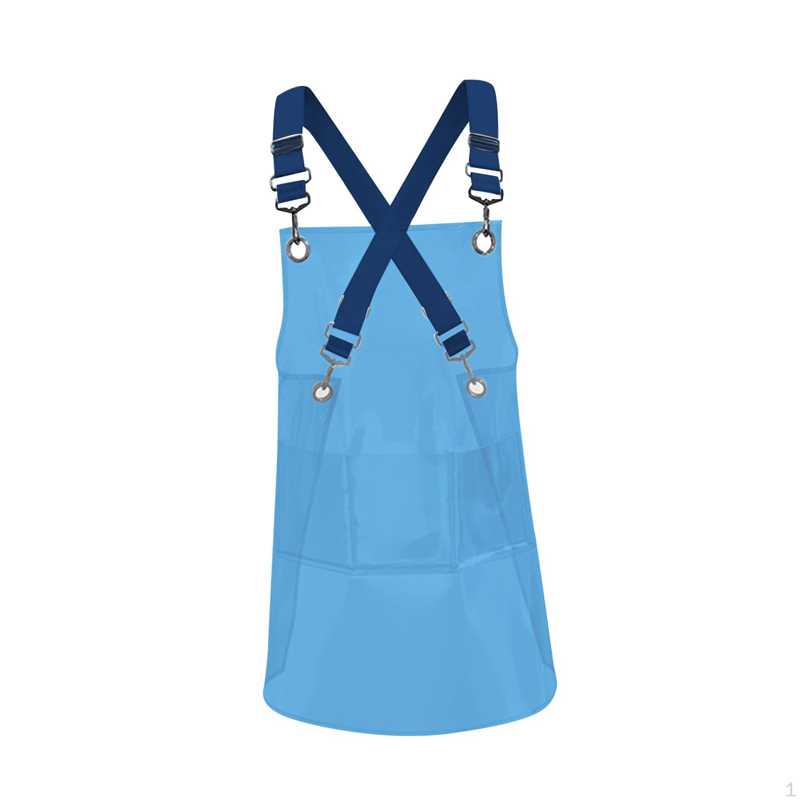 

Прозрачный защитный фартук с регулируемыми ремнями для готовки и садоводства синий