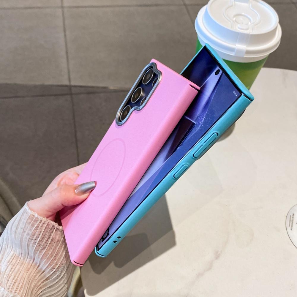 Luxusní matný magnetický kryt pro Magsafe pro Samsung Galaxy S25 Ultra S24 S23 Plus Ultra tenký PC nárazuvzdorný bumper kryt