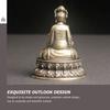 Brass Bodhisattva Decoration Statue Handcrafted Vintage Buddhist Home Decor for Desk Table Windowsill Bookshelf Cabinet Office