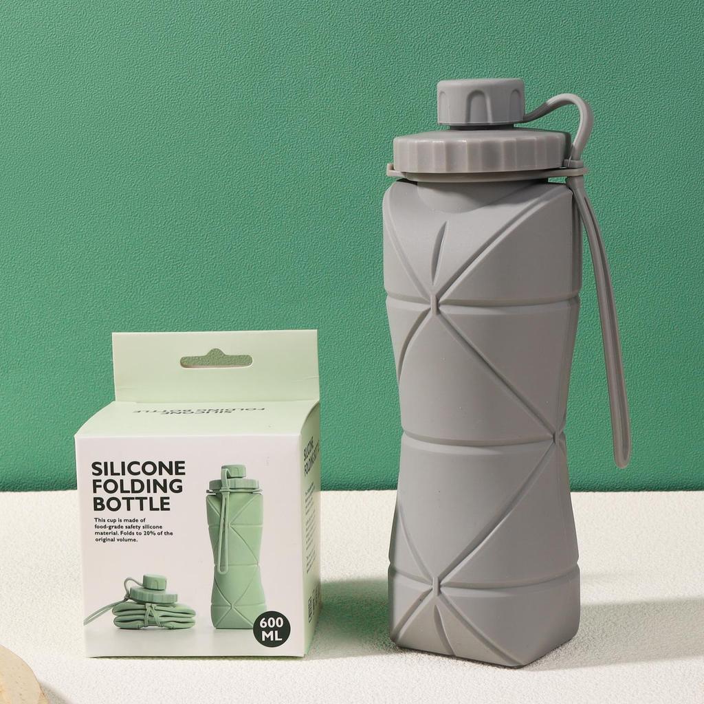 Durable, Foldable Silicone Sports Water Bottle - Portable, Drop-proof Large Capacity
