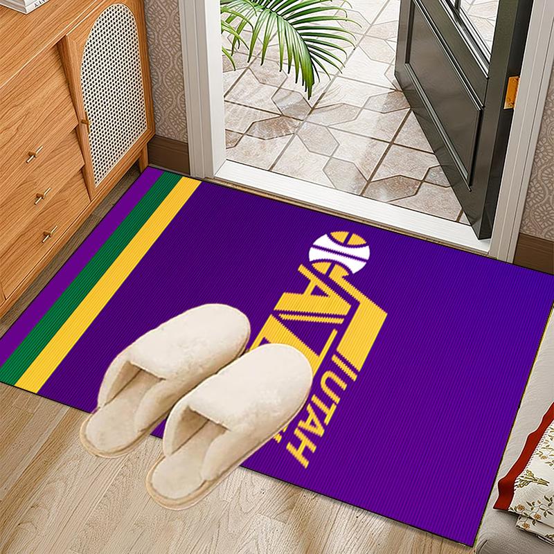 Jazz Basketball Team Rug Office Carpet Non-Slip Mat, Chair Rug Floor Covering for Gaming, Bedroom, Living Room , Home Decor Christmas Gift