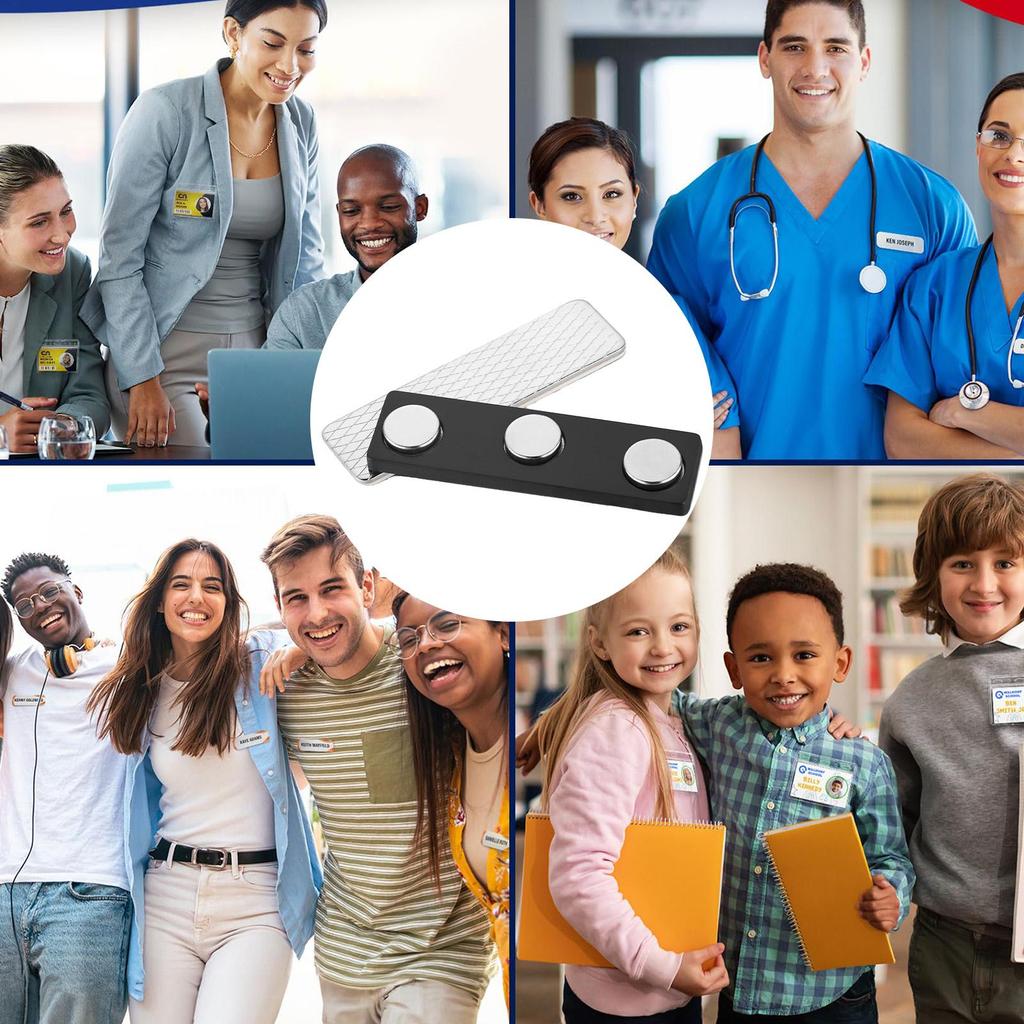 Silný magnetický jmenovka odznak kovový držák ID karty odolný připevňovací držák na oblečení uniformu zaměstnance výstavu