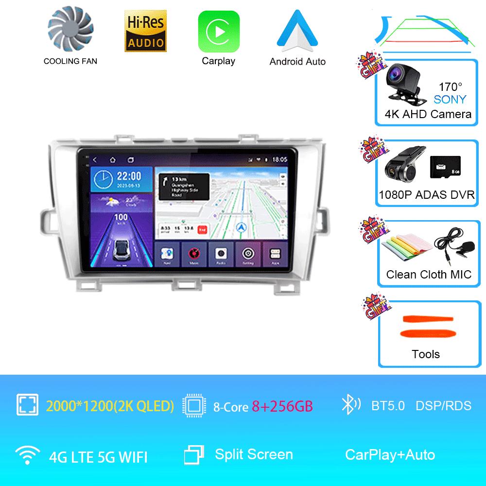 QLED DSP Car Radio Android 14 For Toyota Prius XW30 2009 - 2015 Multimedia Video Player GPS Navigation Stereo Carplay 4G WIFI BT