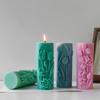 Flowers Pillar Candle Molds Casting Molds Flower Cylinder Silicone Mould Ornament Molds Plasters Molds Epoxy Resin Molds