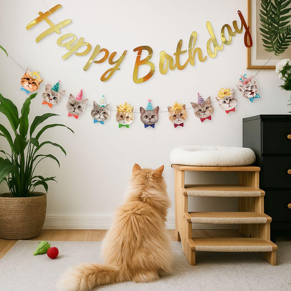 Cartoon Pattern Happy Birthday Banner Cute Animal Paper Pet Theme Banner DIY Decoration Animal Birthday Banner