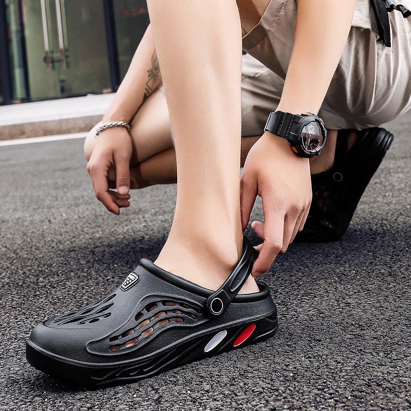 Slippers Men's Summer Sandals Outdoor Hole Shoes Outside Sandals Home Half Drag Korean Version Trendy Personalized Beach Shoes