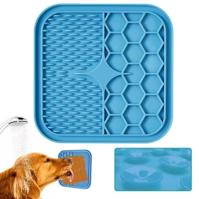 Food grade silicone pet dog and cat anti-choking slow eating tableware tray licking mat licking plate pet yogurt placemat
