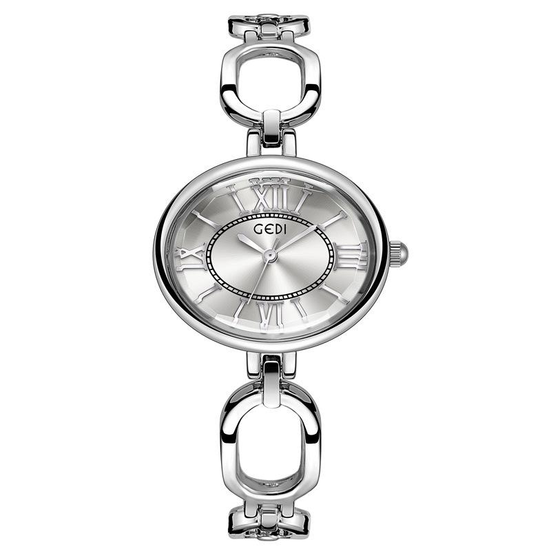 Средневековая ниша Овальные женские часы Ретро Римские Высокоценные Водонепроницаемые Кварцевые часы Женские наручные часы-браслет