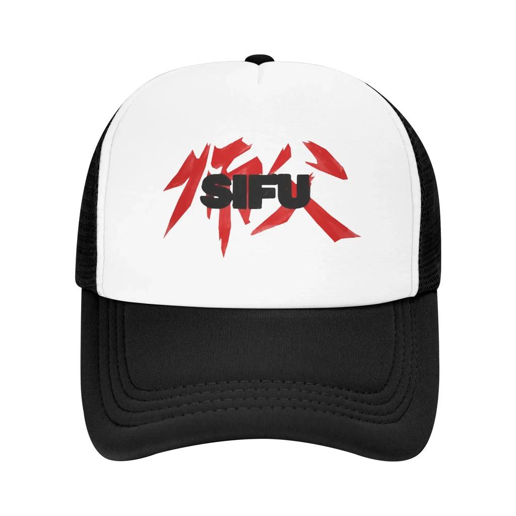 Red Chinese Si Fu Kong Fu Ving Wing Tsun Camping Mesh Baseball Caps Women Printing Male Beach Sunscreen Hat Trucker Cap