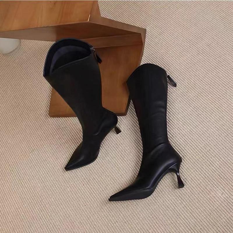 Kniehohe Stiefel für Damen, Stretch, modisch, elegant, für Tanzpartys, Abschlussballschuhe, High Heel, moderne lange Stiefeletten für Damen