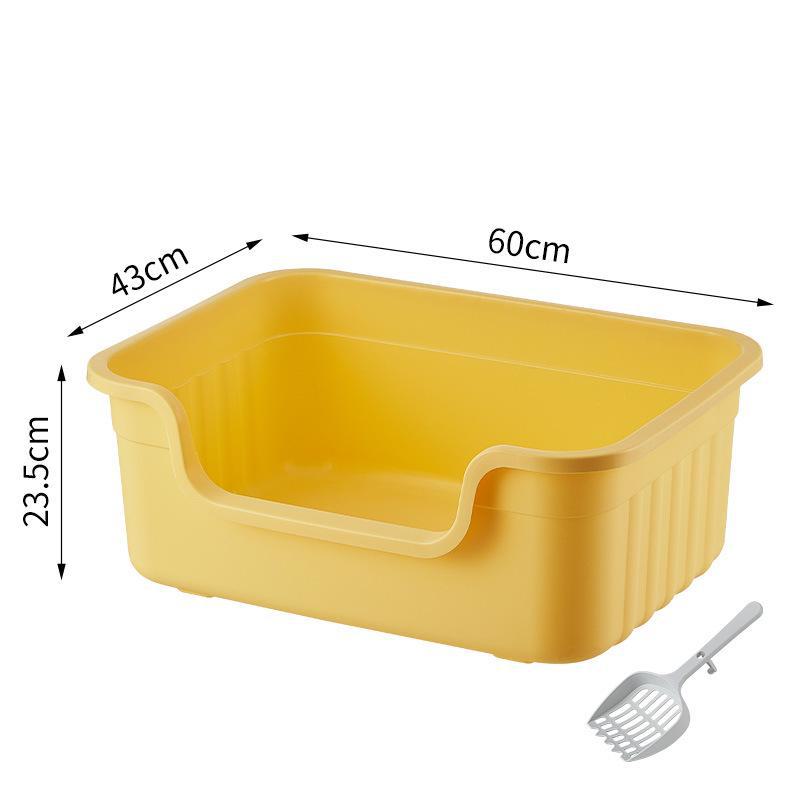 

Большой, брызгозащищенный, устойчивый к запахам открытый кошачий туалет для котят и крупных кошек Large (includes cat scoop) жёлтый