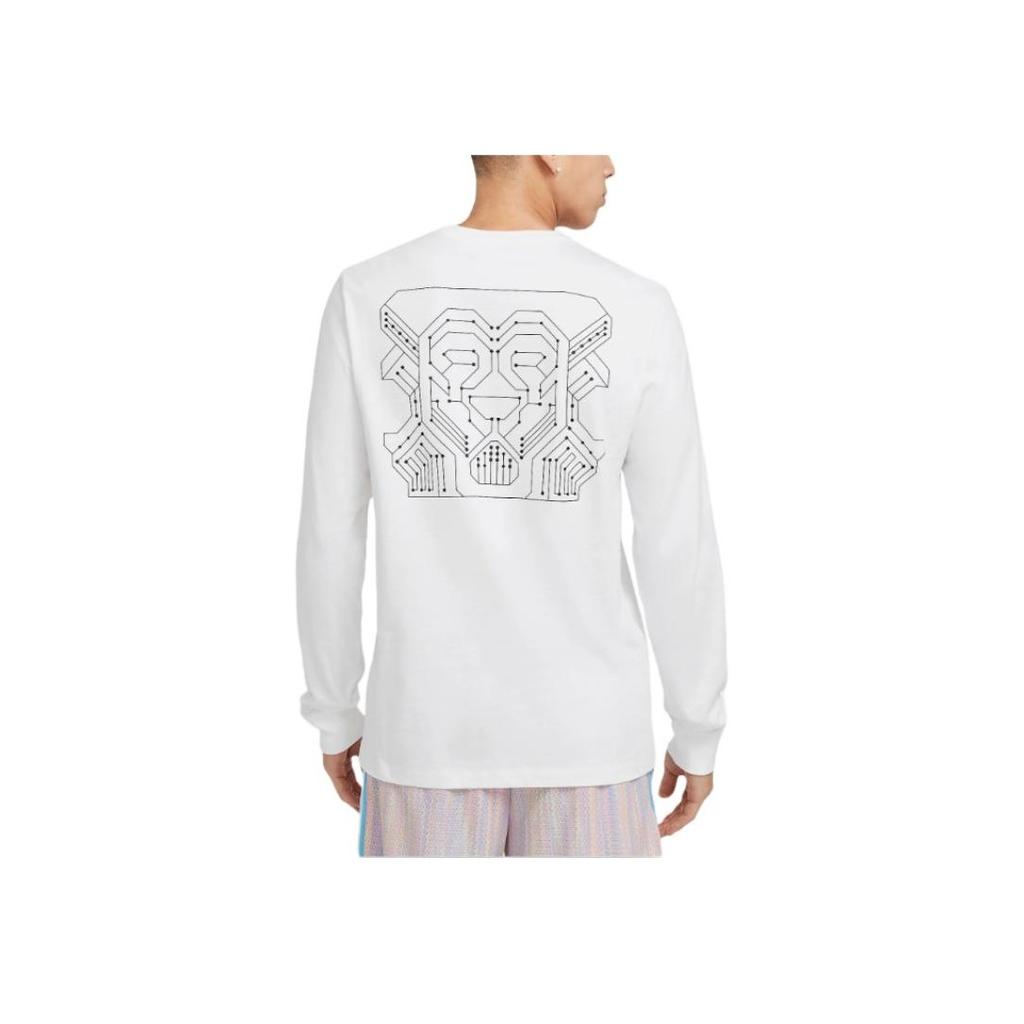 Nike Max90 LeBron Loose Fit Crew Neck Pullover Long Sleeve T-Shirt Men Tops White HF6191-100