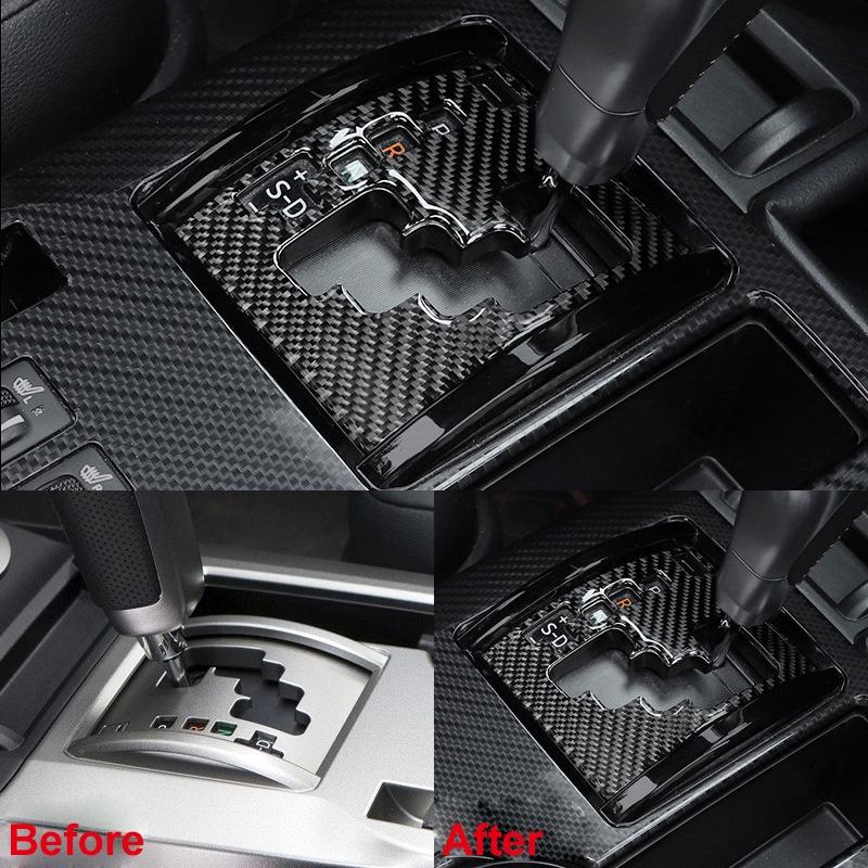 Car Carbon Fiber Gear Shift Panel Cover Trim Stickers Auto Interior Accessories For Toyota 4Runner 2010-2020