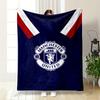 A Manchester United Crest On a Dark Blue Background with Red Accents. for All Seasons Blanket Lunch Break Throw Gift
