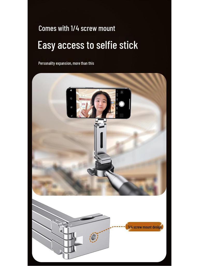 Aluminum Alloy Folding MagSafe Phone Stand - Portable, Magnetic, Tripod for Travel & Live Streaming