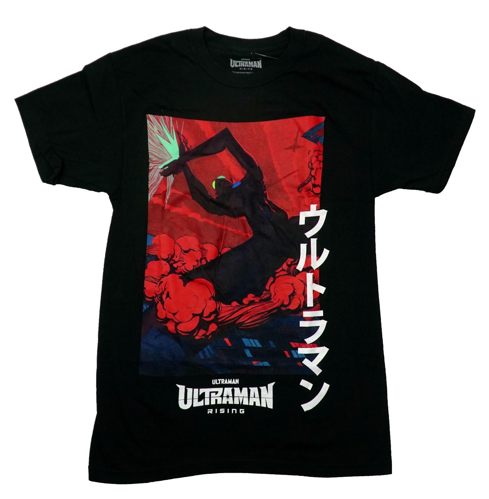 Ultraman Rising New Adult T-Shirt - All Red Scene With Ultraman Above Title L