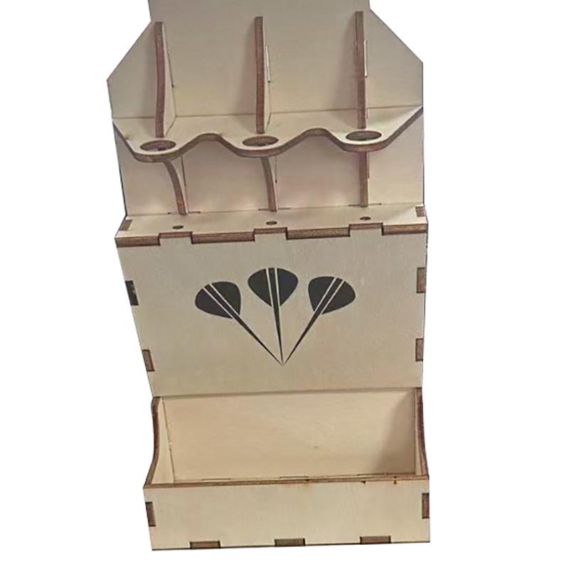 Wooden Wall Mounted Dart Holder Stand Space-Saving With Storage Case Display Stand For Dart Enthusiasts Home Office Game Room