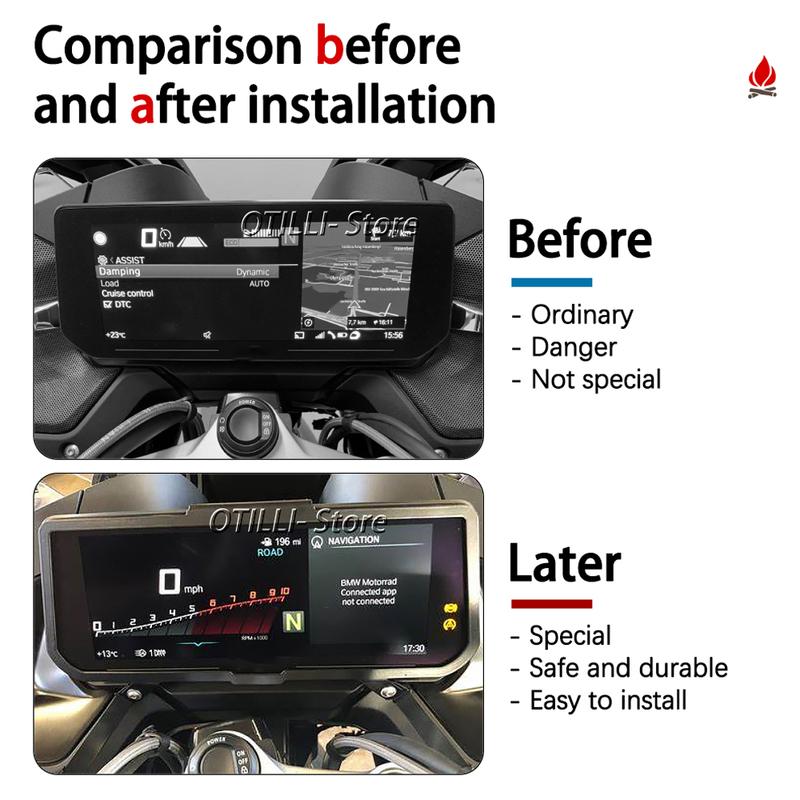 R1250RT 2021 - Motorcycle TFT Theft Protection For BMW R 1250 RT R1250 RT r1250rt Meter Frame Screen Protector Instrument Guard