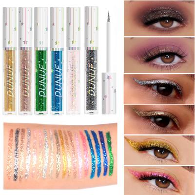 1 stk. Glitrende Flydende Eyeliner Pen og Øjenskygge – Rig på Farve, Vandtæt, Hurtigtørrende, Skaber Skinnende Øjenmakeup