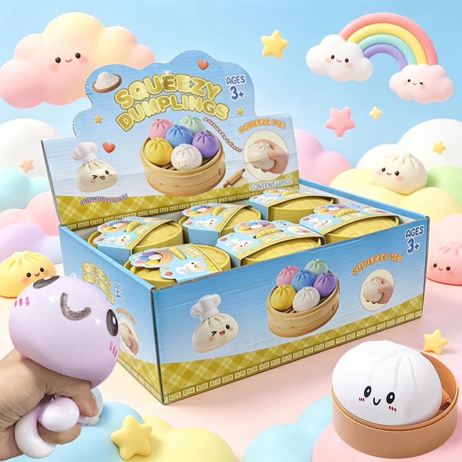 Bai Fen Bai Toys 2026 Popular Colorful Simulated Dumpling Squishy Relaxing Anxiety Antistress Venting Rebound Squeeze Reliever Toy Gift