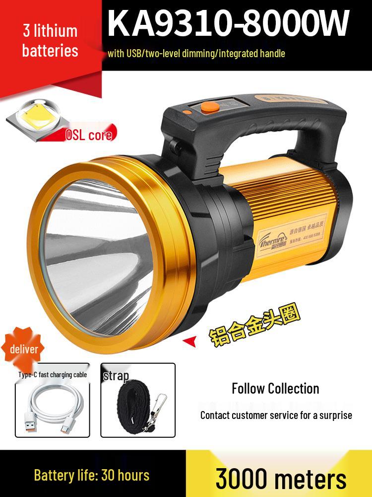 Rechargeable High-Power LED Xenon Spotlight: Super Bright, Long Range, Handheld for Outdoor, Home, Patrol & Mining