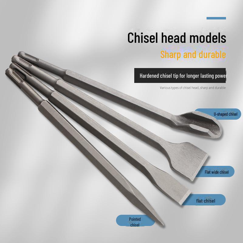 17-piece Electric Hammer Drill and Chisel Tool Set with Various Attachments