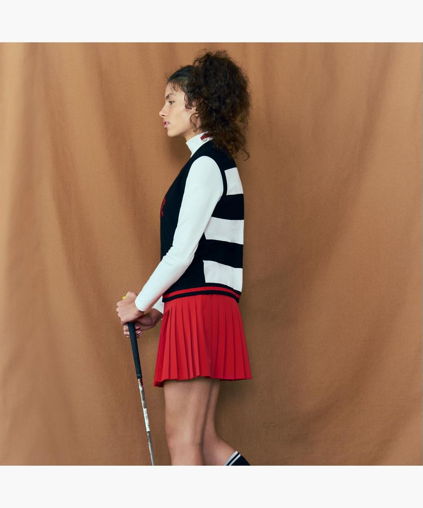 LECOQ GOLF Women'S Back Striped V-Neck Sweater Vest (Gp322Lkv82)