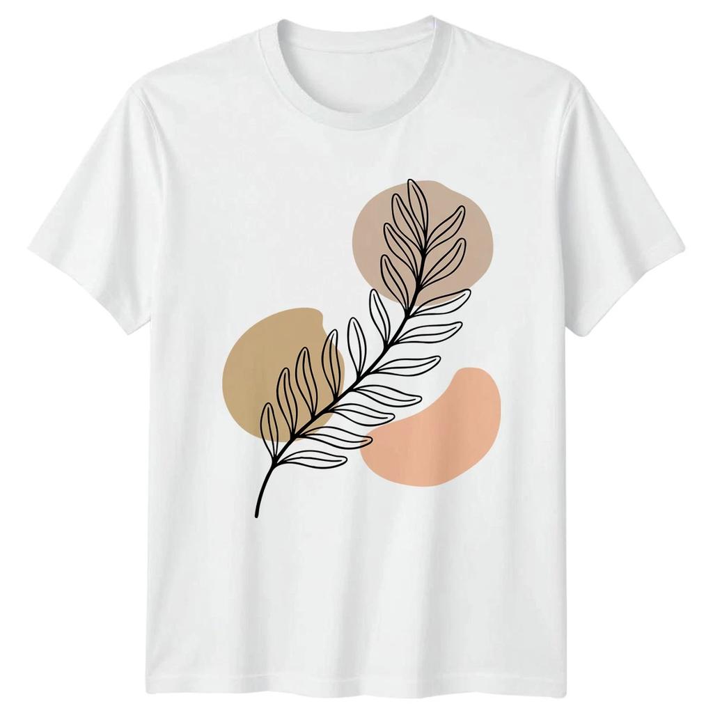 Botanical Leaf Abstract Art T-Shirt Minimalist Nature Lover Birthday Gift