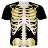 Men's 3D Printed T-Shirt Skeleton Pattern Print Short Sleeve O-Neck Pullover Casual Top